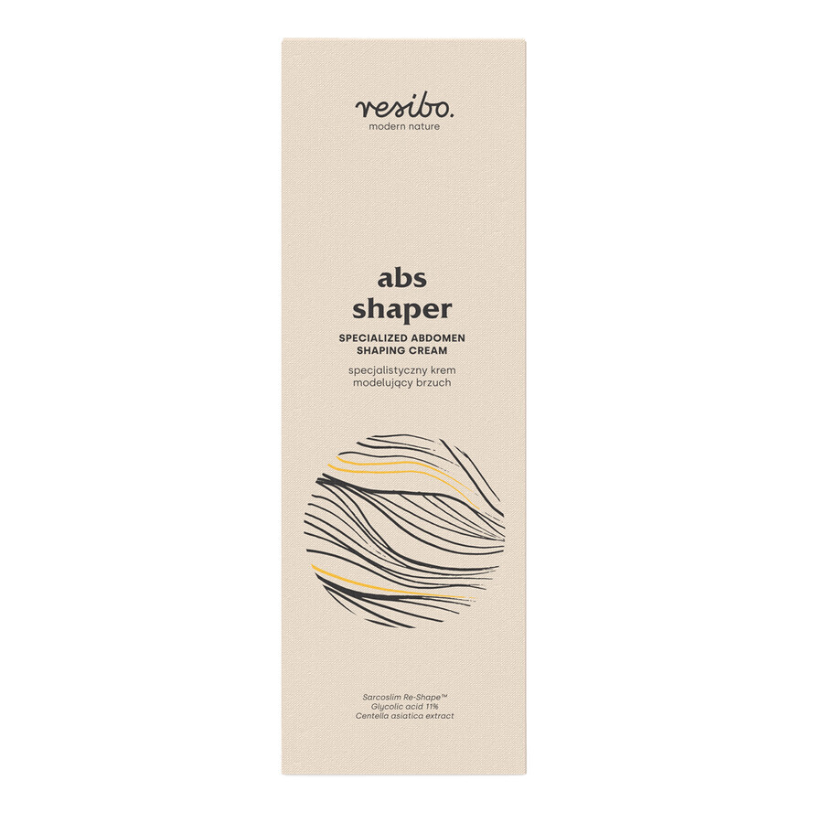 Resibo ABS Shaper, special abdomen shaping cream, 75 ml CONTAMINATED PACKAGING Resibo ABS Shaper, special abdomen shaping cream, 75 ml CONTAMINATED PACKAGING