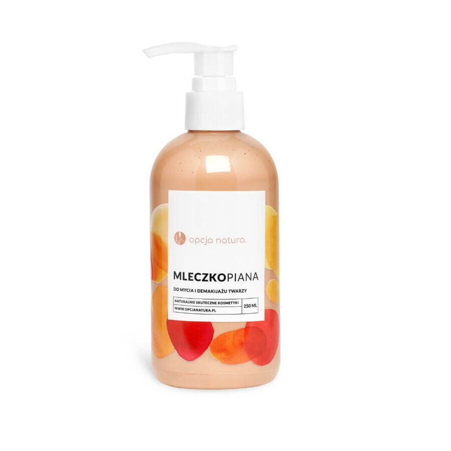 Opcja Natura, lapte spumă pentru curățarea și demachierea feței, 250 ml