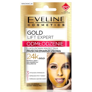 Eveline Cosmetics Gold Lift Expert Rejuvenation, luxe anti-rimpelmasker met 24k goud, 7 ml