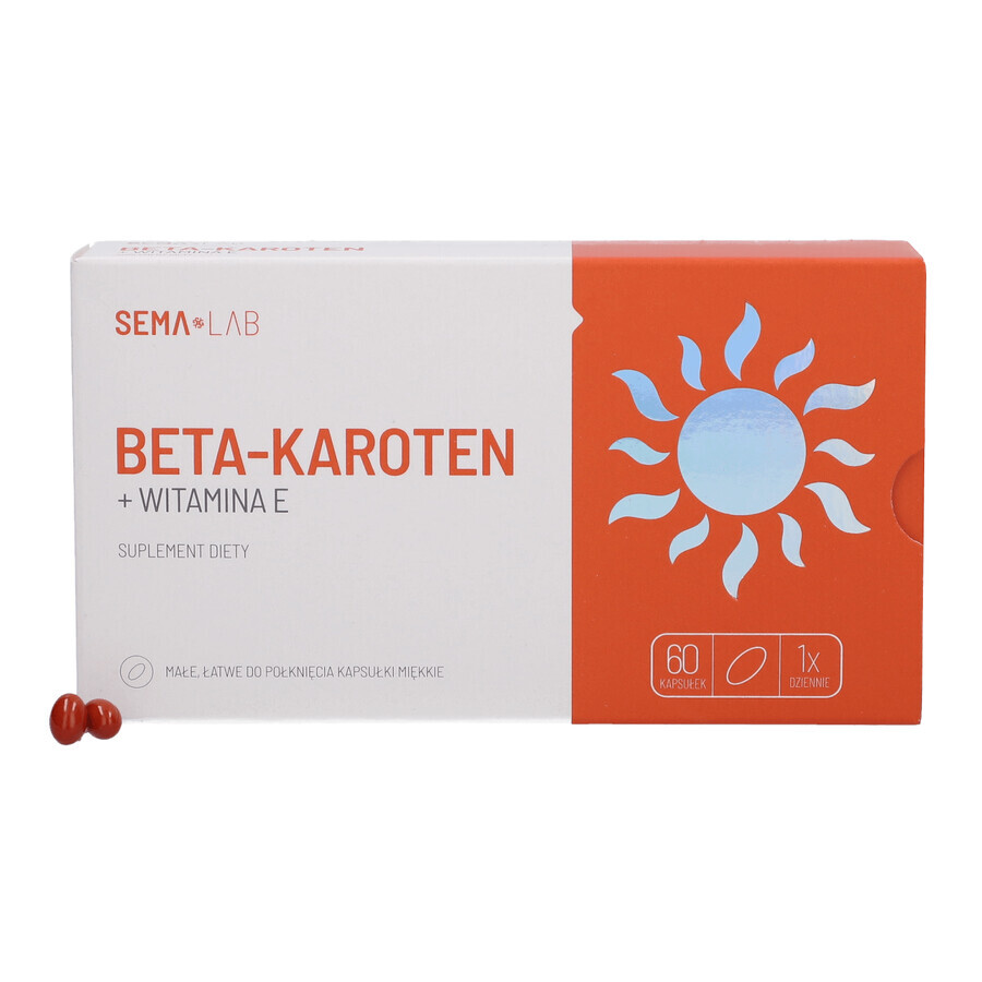 SEMA Lab Beta-carotene + Vitamina E, 60 softgel Confezione danneggiata