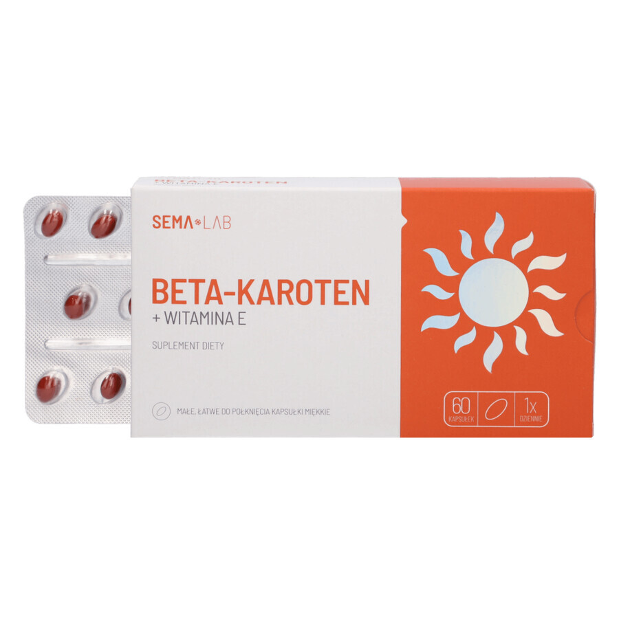 SEMA Lab Beta-carotene + Vitamina E, 60 softgel Confezione danneggiata