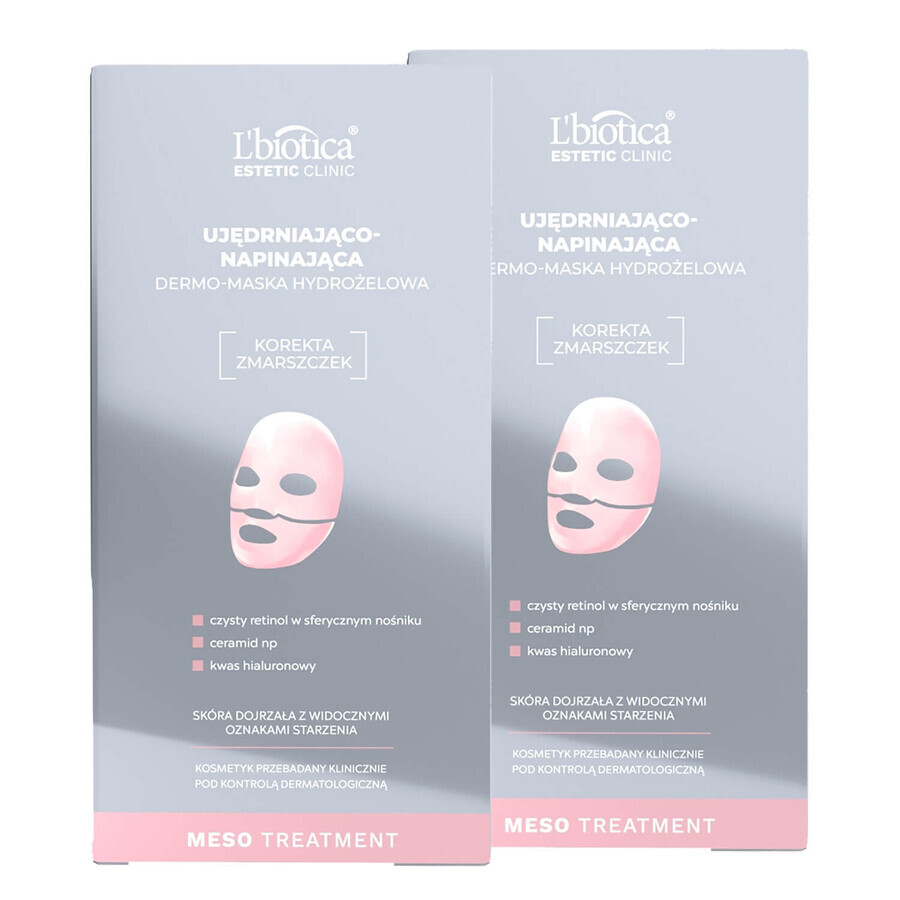 L'Biotica Estetic Clinic Meso Set, Dermo-Hydrogel-Maske zur Straffung und Festigung, 2 Stück