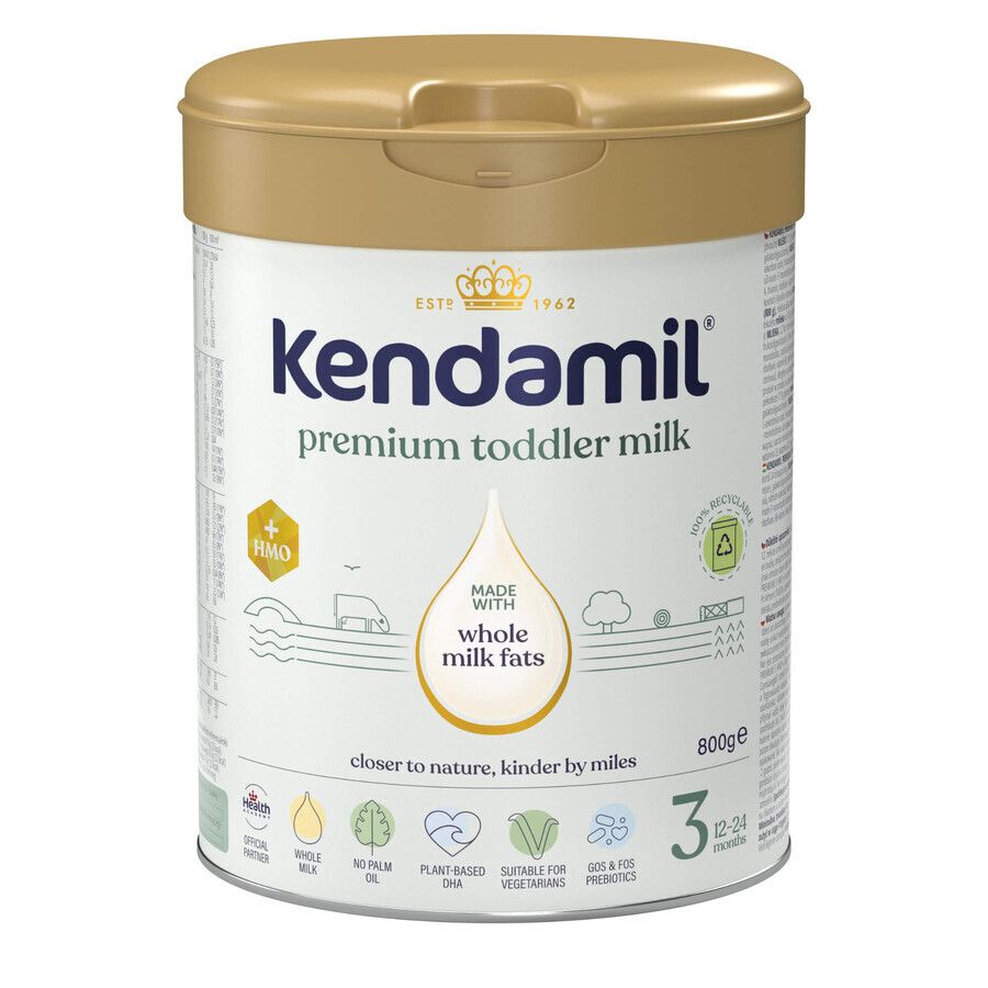 Kendamil Premium 3 HMO+ set, junior milk, after 12 months, 3 x 800 g + Skippy, jumper free of charge