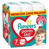 Pampers Broekjes, luiers, maat 7, 17 kg+, 114 stuks