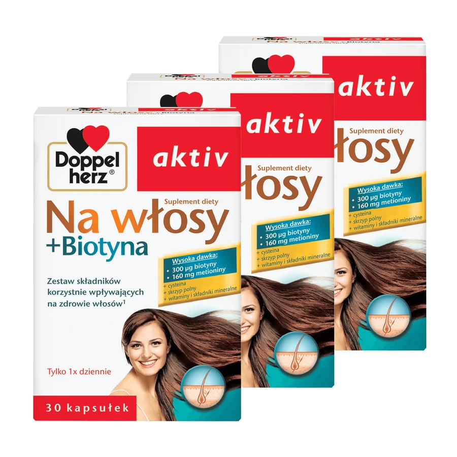 Doppelherz aktiv Na Hair + Biotin Set, 3 x 30 capsule