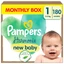 Pampers Harmonie, couches, taille 1, 2-5 kg, 180 pcs