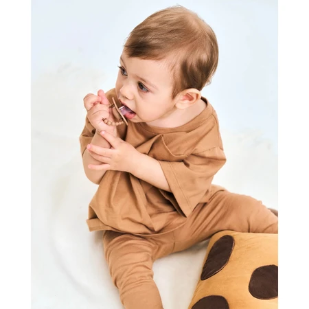 Luu Kids, Schnuller, Schnullerpositionierung, Silikon, Milch Haselnuss, 3-6 Monate, 1 Stück