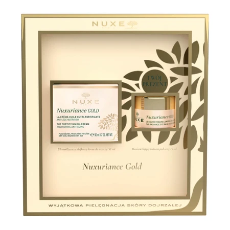 Nuxe Nuxuriance Gold set, crema facial con aceite, 50 ml + bálsamo de ojos, 15 ml