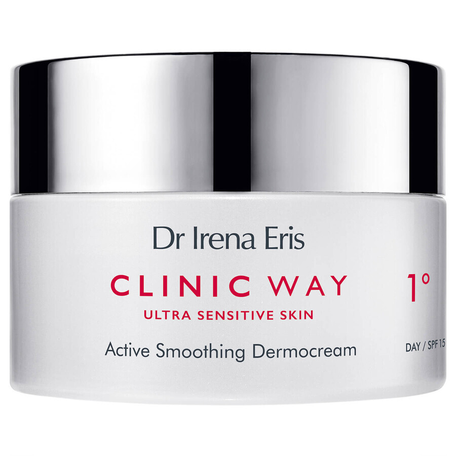 Set Dr. Irena Eris Clinic Way 1°, active smoothing dermocream, day, SPF 15, 50 ml + eye dermocream, 15 ml + night dermocream, 25 ml free