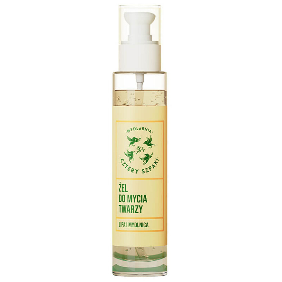 Cztery Szpaki, gel de curățare facială, tei și săpun, 100 ml