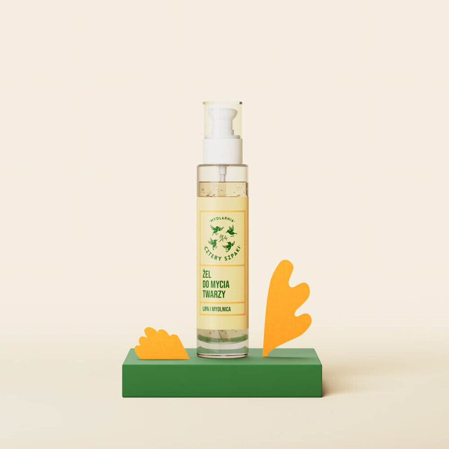Cztery Szpaki, gel de curățare facială, tei și săpun, 100 ml
