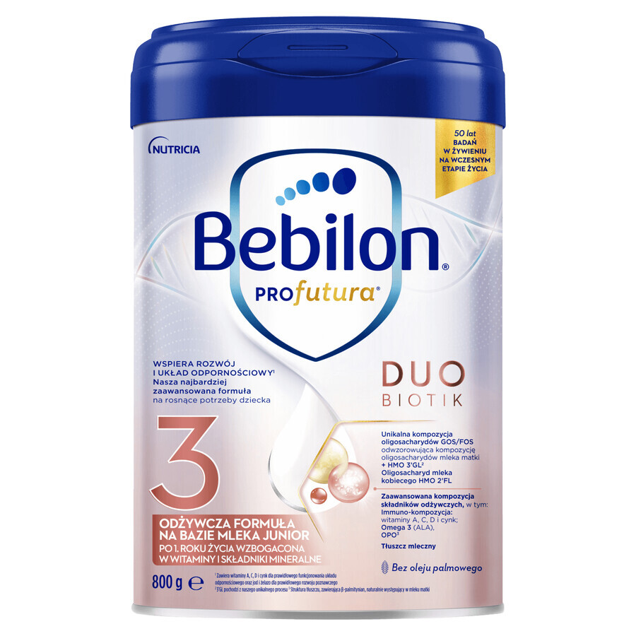 Set Bebilon Profutura Profutura DuoBiotik 3, nourishing milk-based formula, after 1 year, 3 x 800 g + Mustela Bebe Enfant, nourishing wash gel, 300 ml free of charge