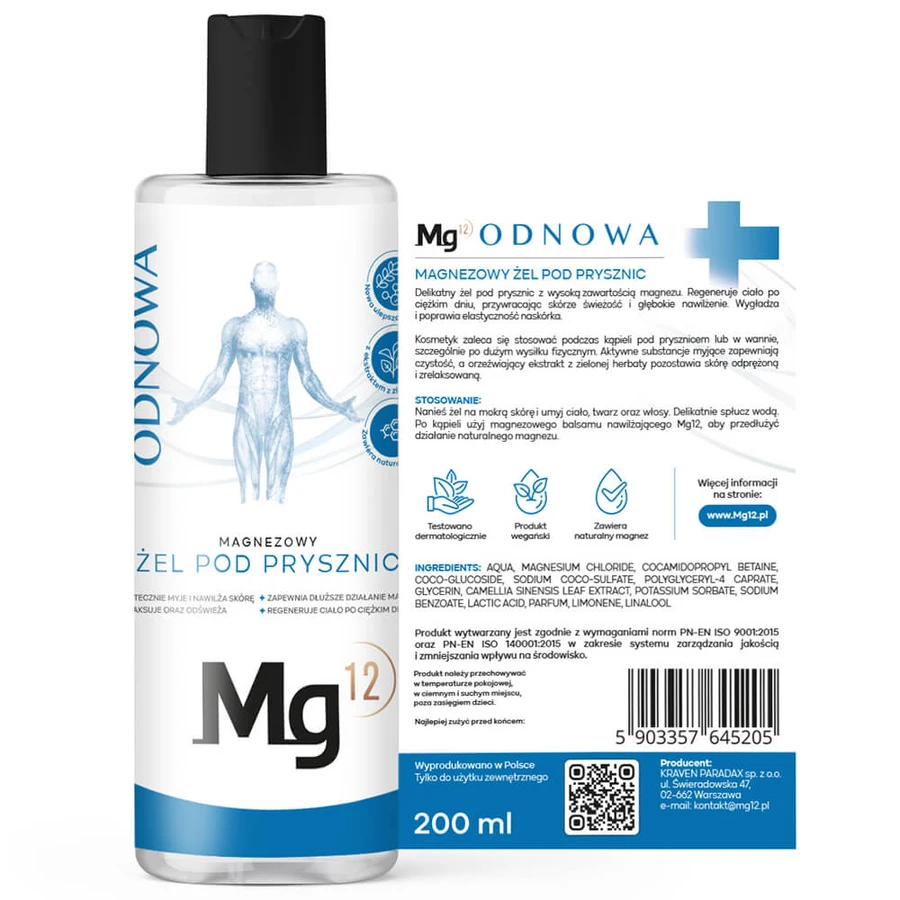 Mg12 Renew shower gel with magnesium, 200 ml