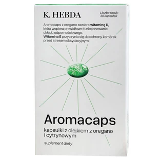 Hebda Aromacaps with oregano and lemon oil, 30 capsules