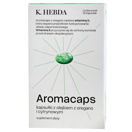 Hebda Aromacaps with oregano and lemon oil, 30 capsules