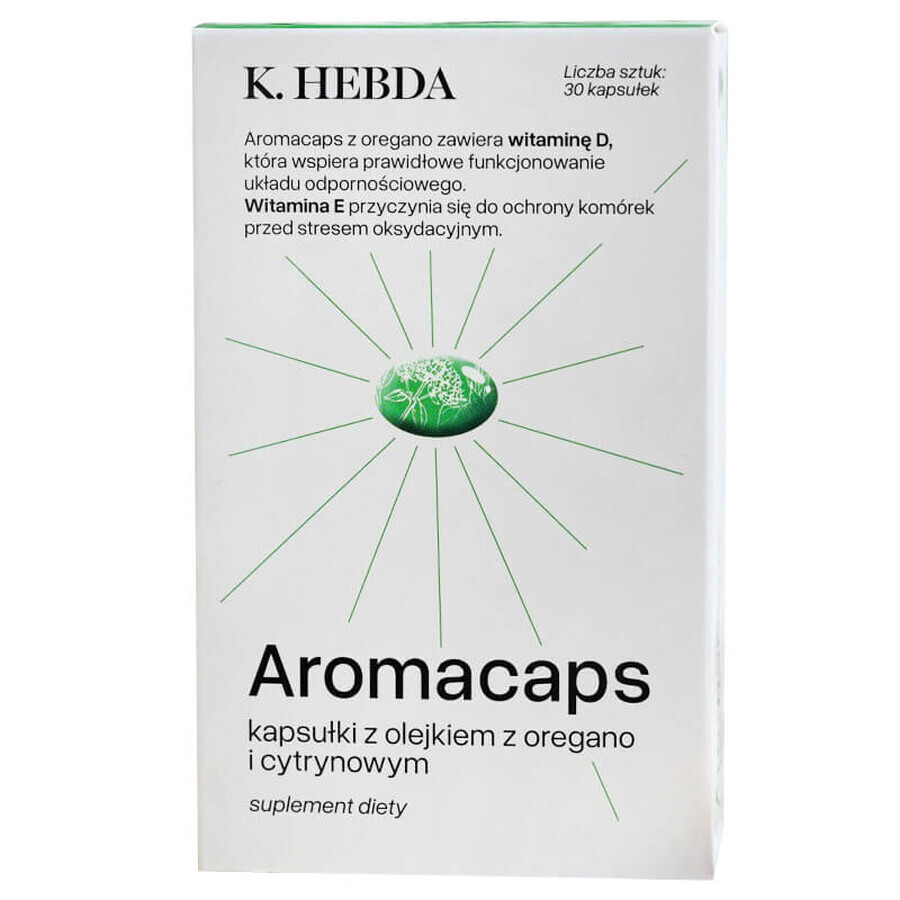 Hebda Aromacaps met oregano en citroenolie, 30 capsules