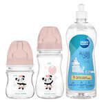 Canpol Babies EasyStart set, biberon anti-colique, dès la naissance, 120 ml + biberon anti-colique, 3-6 mois, 240 ml + liquide de nettoyage pour biberons et tétines, 500 ml pour 1 sou Canpol Babies EasyStart set, biberon anti-colique, dès la naissance, 120 ml + biberon anti-colique, 3-6 mois, 240 ml + liquide de nettoyage pour biberons et tétines, 500 ml pour 1 sou
