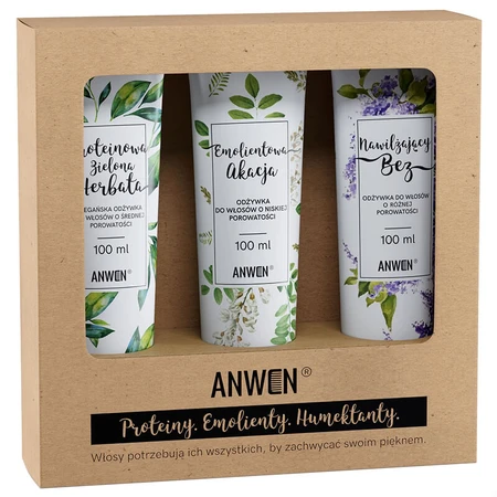 Anwen set, low porosity hair conditioners, 3 x 100 ml