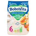 BoboVita Tasty Dinner Set Terci de lapte și orez, 3 fructe, fără gluten, după 6 luni, 3 x 230 g + Mousse în tub, banană cu mango și nucă de cocos, 2 x 80 g gratuit BoboVita Tasty Dinner Set Terci de lapte și orez, 3 fructe, fără gluten, după 6 luni, 3 x 230 g + Mousse în tub, banană cu mango și nucă de cocos, 2 x 80 g gratuit
