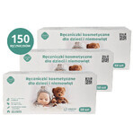 Set van medisch katoen, cosmetische handdoeken voor baby's en kinderen, 23 x 20 cm, 100% katoen, vanaf de geboorte, 3 x 50 stuks Set van medisch katoen, cosmetische handdoeken voor baby's en kinderen, 23 x 20 cm, 100% katoen, vanaf de geboorte, 3 x 50 stuks