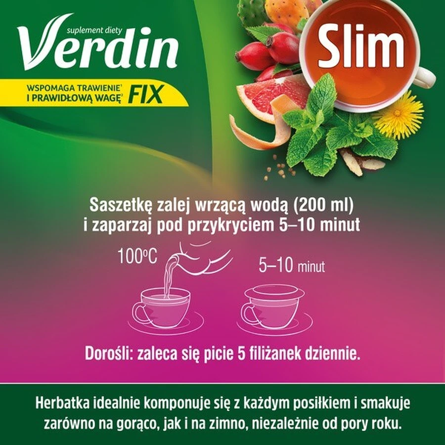 Verdin Fix Slim, 20 sachets, USP Zdrowie