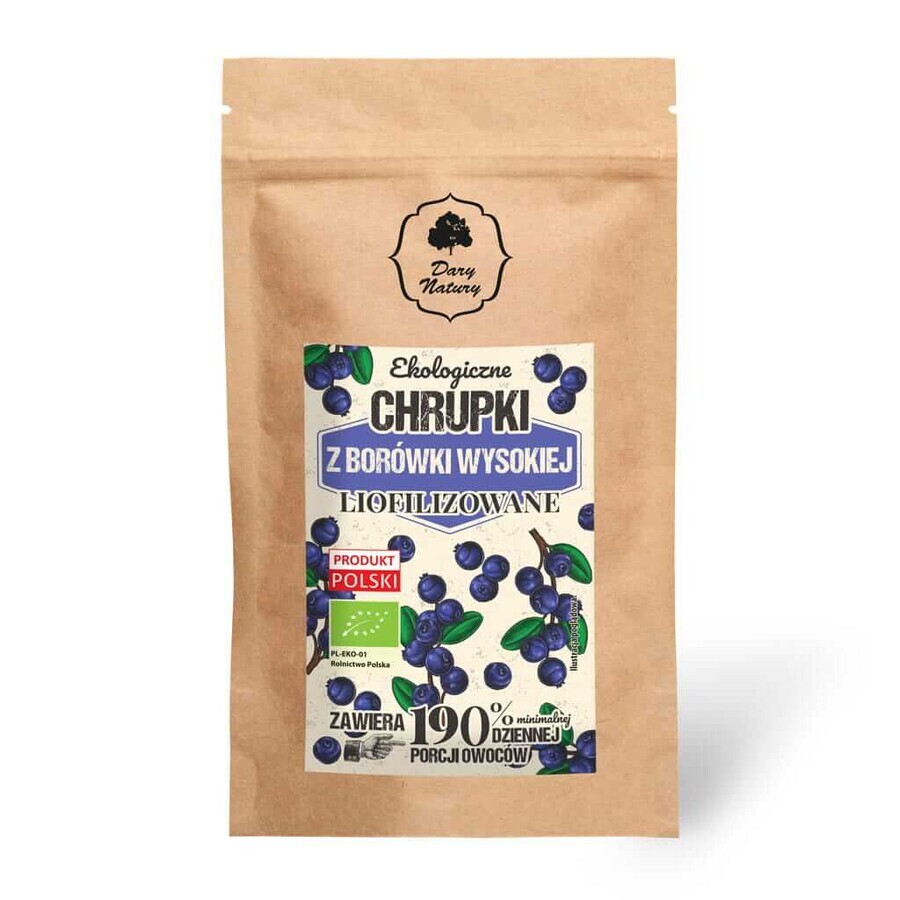 Dary Natury Cipsuri cu afine Highbush, organice, liofilizate, 30 g