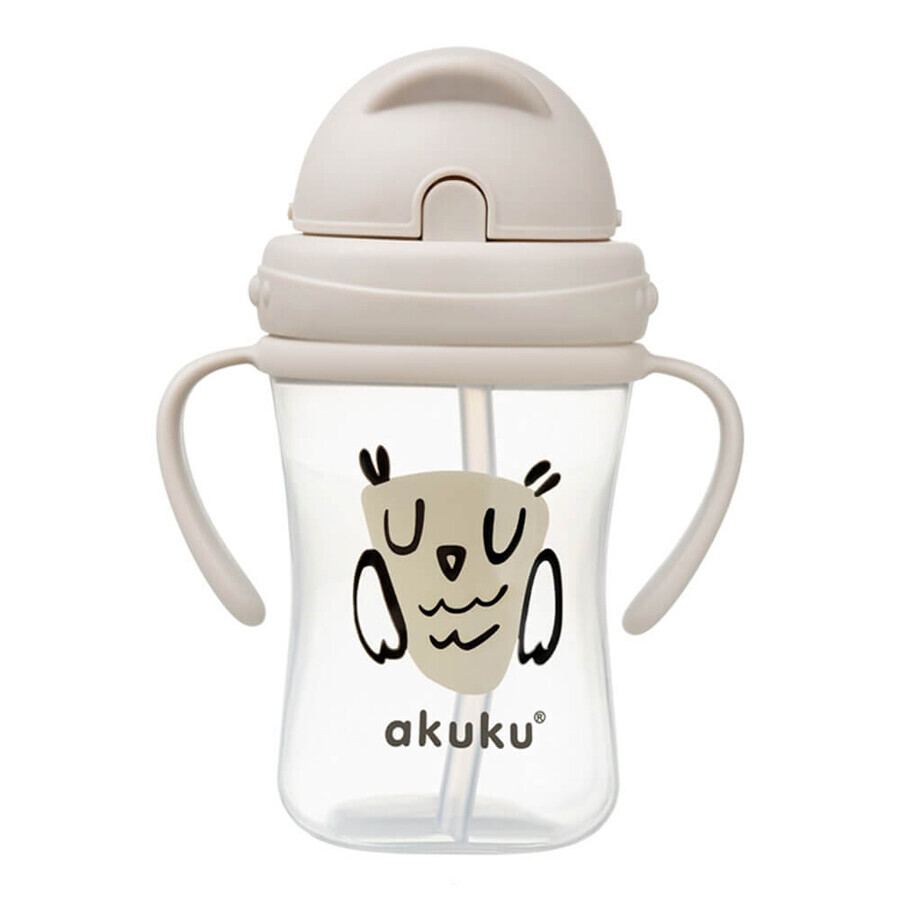 AKUKU, biberon con cannuccia retrattile, gufo, da 9 mesi, 300 ml