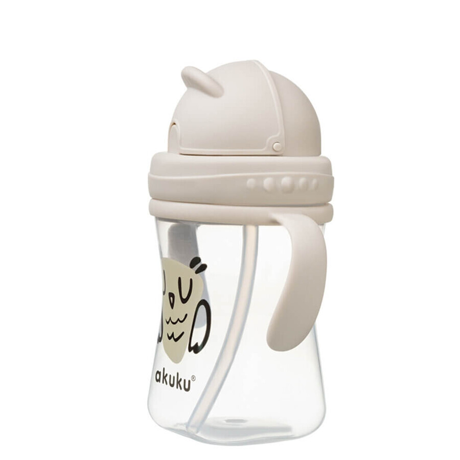 AKUKU, biberon con cannuccia retrattile, gufo, da 9 mesi, 300 ml