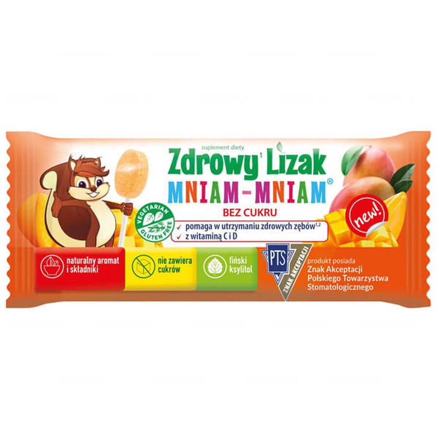 Yummy Yummy piruleta saludable, sabores surtidos, 7 piezas + libro para colorear gratis
