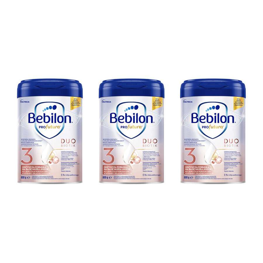 Set Bebilon Profutura Duo Biotik 3, formula nutrizionale a base di latte, dopo 1 anno, 3 x 800 g
