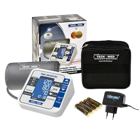 Tech-Med TMA-3 Basic (B), automatic upper arm blood pressure monitor with power supply