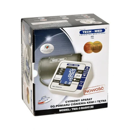 Tech-Med TMA-3 Basic (B), automatic upper arm blood pressure monitor with power supply