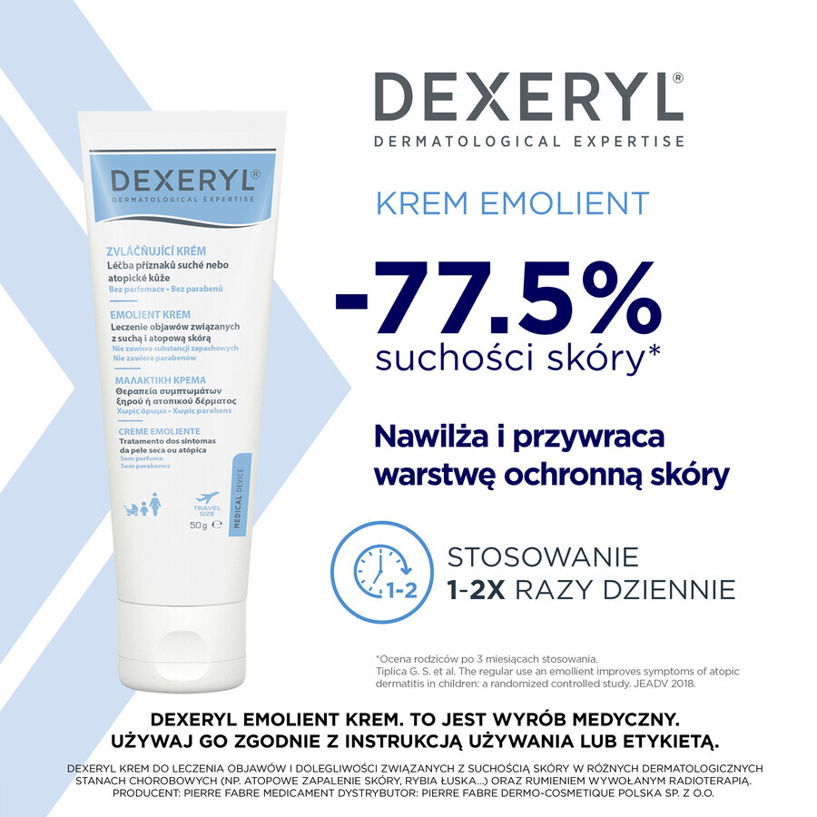 Dexeryl crema emoliente para piel seca, 50 g