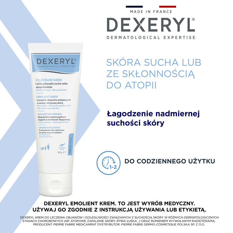 Dexeryl crema emoliente para piel seca, 50 g