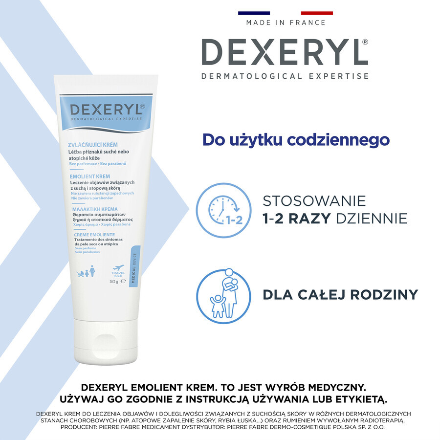 Dexeryl crema emoliente para piel seca, 50 g