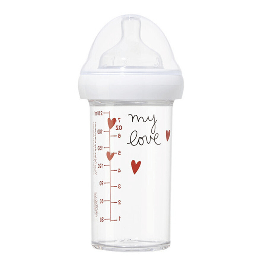 Le Biberon Francais, biberon cu tetină, tritan, My Love, de la 6 luni, 210 ml