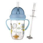 Canpol Babyset, niet-druppelende beker met slang en gewicht, Bonjur Paris, blauw, vanaf 6 maanden, 270 ml + siliconen niet-druppelende slang met gewicht, grijs, 1 stuk voor 1 cent Canpol Babyset, niet-druppelende beker met slang en gewicht, Bonjur Paris, blauw, vanaf 6 maanden, 270 ml + siliconen niet-druppelende slang met gewicht, grijs, 1 stuk voor 1 cent