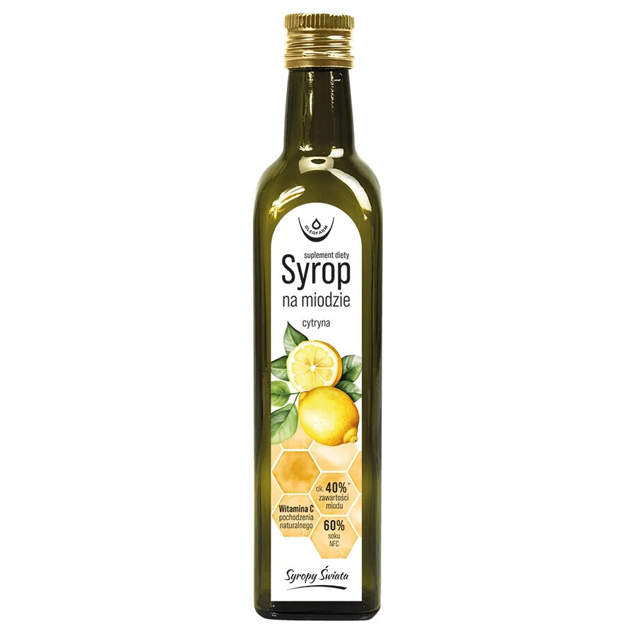 Oleofarm Wereldsiropen Citroen, honing siroop, 250 ml