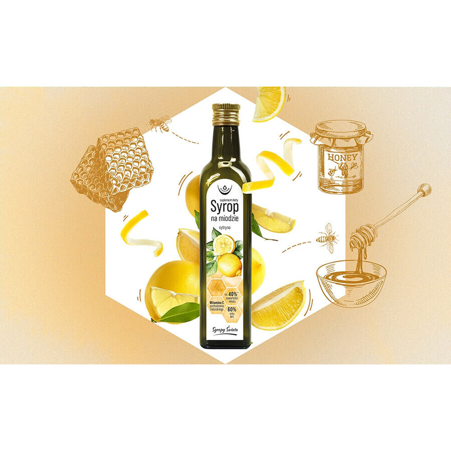 Oleofarm Wereldsiropen Citroen, honing siroop, 250 ml