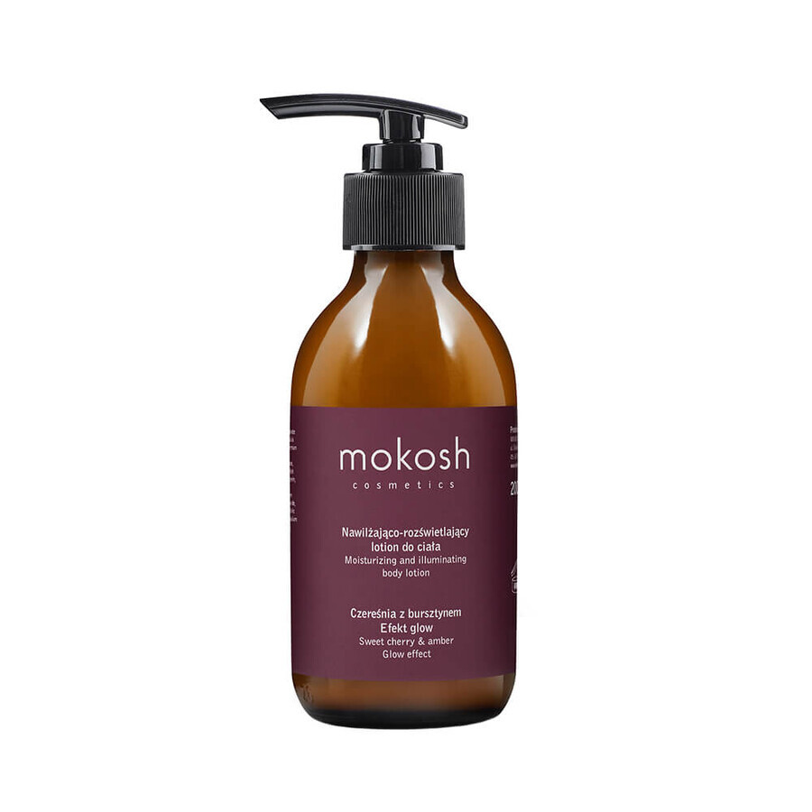 Mokosh feuchtigkeitsspendende und beleuchtende Körperlotion, Kirsche mit Bernstein, 200 ml