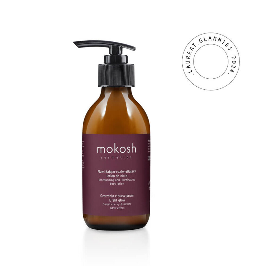 Mokosh feuchtigkeitsspendende und beleuchtende Körperlotion, Kirsche mit Bernstein, 200 ml