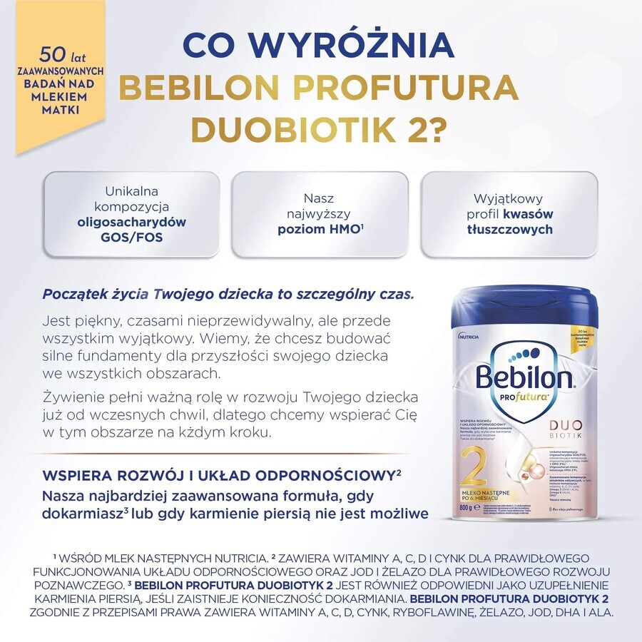 Set Bebilon Profutura Profutura DuoBiotik 2, follow-on milk, after 6 months, 3 x 800 g + Mustela Bebe Enfant, nourishing wash gel, 300 ml free