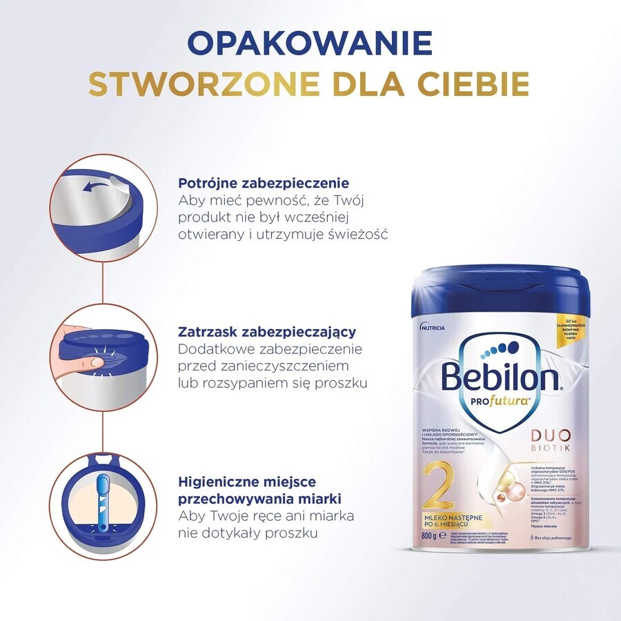 Set Bebilon Profutura Profutura DuoBiotik 2, follow-on milk, after 6 months, 3 x 800 g + Mustela Bebe Enfant, nourishing wash gel, 300 ml free