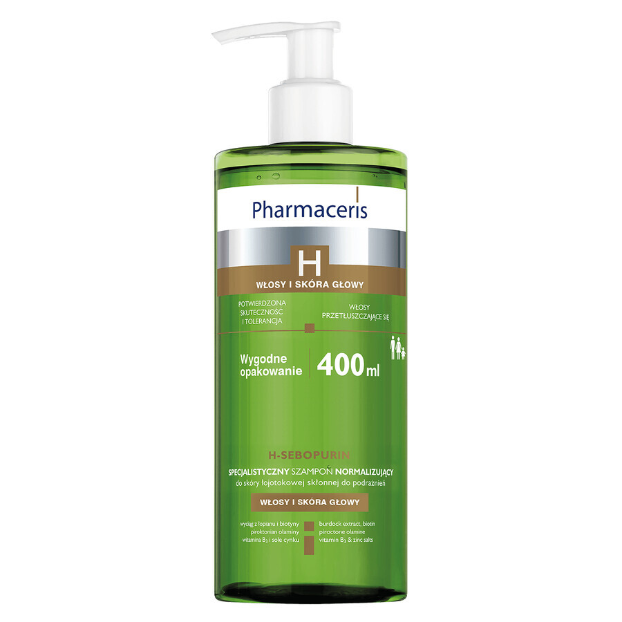 Pharmaceris H Sebopurin, specialized normalizing shampoo, seborrheic skin prone to irritation, 400 ml