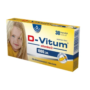 D-Vitum 1000 IU, Vitamin D für Kinder ab 1 Jahr, 30 Kapseln mit Drehverschluss