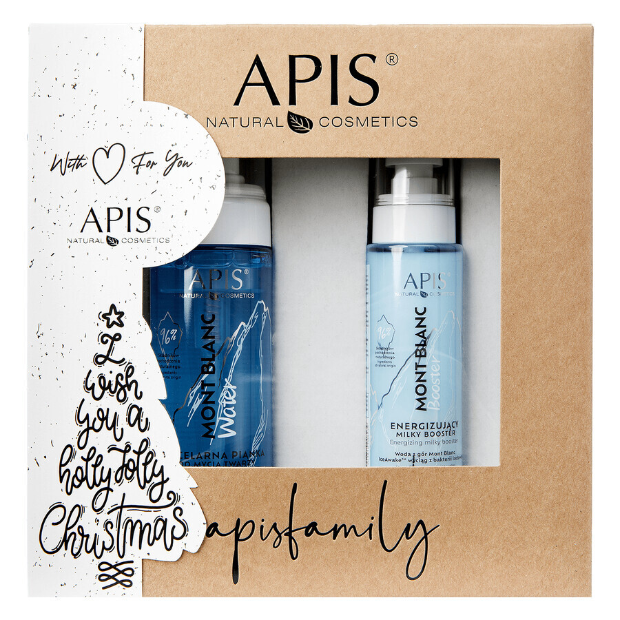Apis Mont Blanc Set, Mizellenreinigender Gesichtsreinigungsschaum, 150 ml + optimale aktive Feuchtigkeitscreme mit Mineralien aus dem Toten Meer, 50 ml