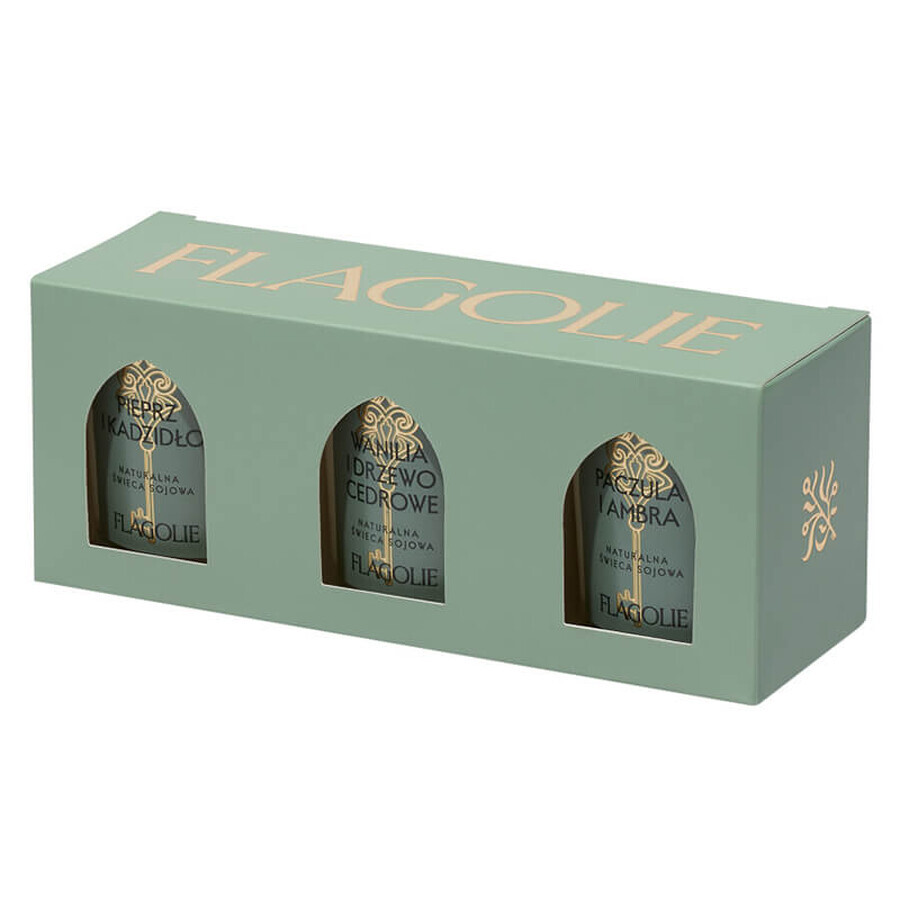 Set Flagolie Celebrate Moments, velas de soja perfumadas, 3 x 70 g