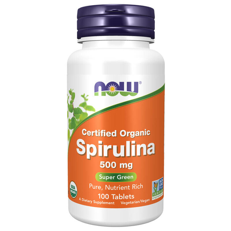Now Foods Spirulina 500 mg, 100 comprimate