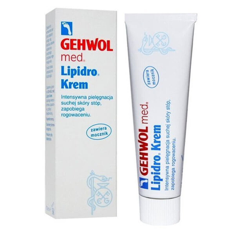 Set Gehwol med Lipidro voetcrème 75 ml + voetbadzout met lavendel, 20 g x 10 zakjes