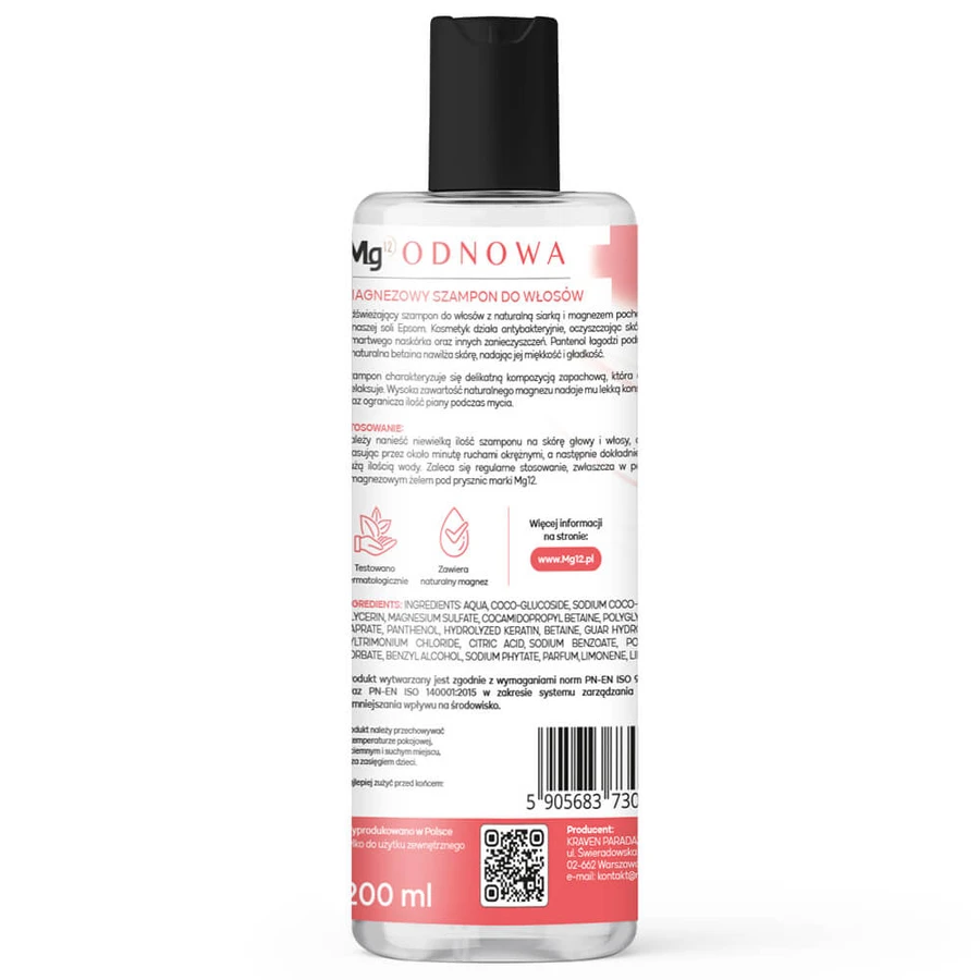 Mg12 Renew, haarshampoo met magnesium en Epsom zout, 200 ml